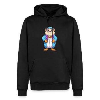 Und täglich grüßt das Murmeltier bunte Aquarell-Karikatur Kawaii Anima - Männer Premium Bio Hoodie - Schwarz - Vorne - Nico (187cm)