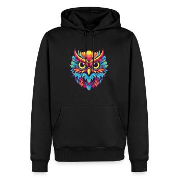 Eule buntes Aquarell Cartoon Kawaii Tier - Männer Premium Bio Hoodie - Schwarz - Vorne - Nico (187cm)