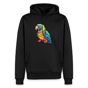 Papagei buntes Aquarell Cartoon Kawaii Tier - Männer Premium Bio Hoodie - Schwarz - Vorne - Nico (187cm)
