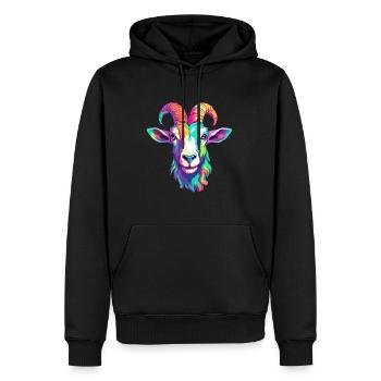 Ziege buntes Aquarell Cartoon Kawaii Tier - Männer Premium Bio Hoodie - Schwarz - Vorne - Nico (187cm)