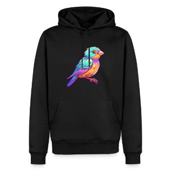 Moineau Aquarelle Colorée Dessin Animé Kawaii Animal - Sweat à capuche Premium bio Homme - noir - Devant - Nico (187cm)