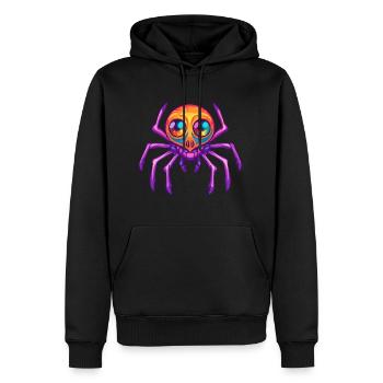 Araignée Aquarelle Colorée Dessin Animé Kawaii Animal - Sweat à capuche Premium bio Homme - noir - Devant - Nico (187cm)