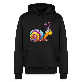 Schnecke bunte Aquarell-Karikatur Kawaii-Tier - Männer Premium Bio Hoodie - Schwarz - Vorne - Nico (187cm)