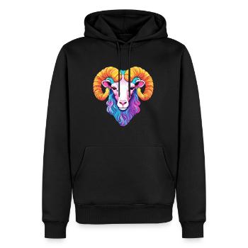 Widder buntes Aquarell Cartoon Kawaii Tier - Männer Premium Bio Hoodie - Schwarz - Vorne - Nico (187cm)