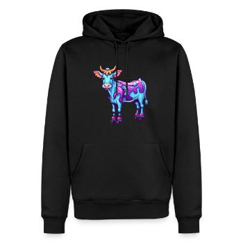 Kuh buntes Aquarell Cartoon Kawaii Tier - Männer Premium Bio Hoodie - Schwarz - Vorne - Nico (187cm)