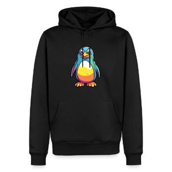 Pinguin Buntes Aquarell Cartoon Kawaii Tier - Männer Premium Bio Hoodie - Schwarz - Vorne - Nico (187cm)