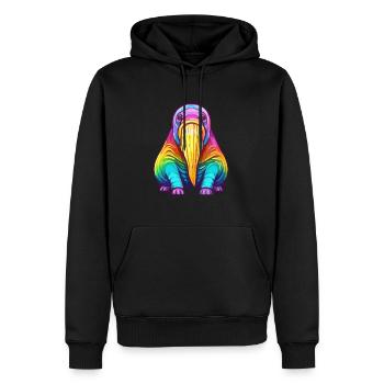 Morse aquarelle colorée dessin animé Kawaii Animal - Sweat à capuche Premium bio Homme - noir - Devant - Nico (187cm)