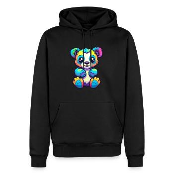 Panda Buntes Aquarell Cartoon Kawaii Tier - Männer Premium Bio Hoodie - Schwarz - Vorne - Nico (187cm)