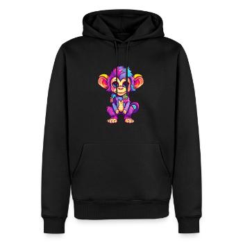 Affe buntes Aquarell Cartoon Kawaii Tier - Männer Premium Bio Hoodie - Schwarz - Vorne - Nico (187cm)