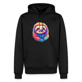 Faultier buntes Aquarell Cartoon Kawaii Tier - Männer Premium Bio Hoodie - Schwarz - Vorne - Nico (187cm)
