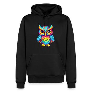 Eule buntes Aquarell Cartoon Kawaii Tier - Männer Premium Bio Hoodie - Schwarz - Vorne - Nico (187cm)