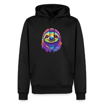 Faultier buntes Aquarell Cartoon Kawaii Tier - Männer Premium Bio Hoodie - Schwarz - Vorne - Nico (187cm)