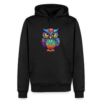 Eule buntes Aquarell Cartoon Kawaii Tier - Männer Premium Bio Hoodie - Schwarz - Vorne - Nico (187cm)