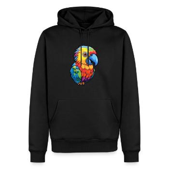 Papagei buntes Aquarell Cartoon Kawaii Tier - Männer Premium Bio Hoodie - Schwarz - Vorne - Nico (187cm)