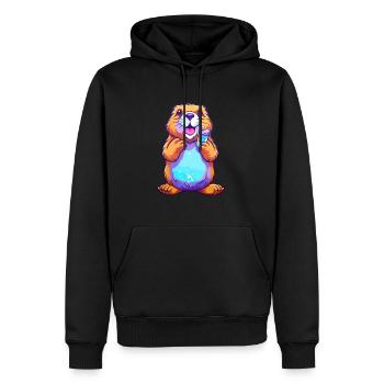Castor Aquarelle Colorée Dessin Animé Kawaii Animal - Sweat à capuche Premium bio Homme - noir - Devant - Nico (187cm)