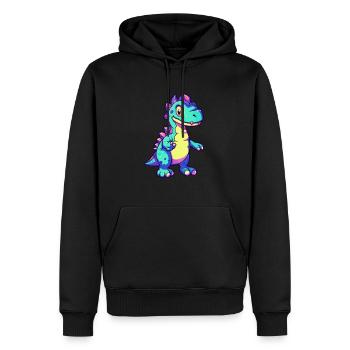 Dinosaurier buntes Aquarell Cartoon Kawaii Tier - Männer Premium Bio Hoodie - Schwarz - Vorne - Nico (187cm)