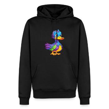 Canard Aquarelle Colorée Dessin Animé Kawaii Animal - Sweat à capuche Premium bio Homme - noir - Devant - Nico (187cm)