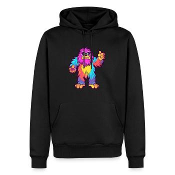 Bigfoot Buntes Aquarell Cartoon Kawaii Tier - Männer Premium Bio Hoodie - Schwarz - Vorne - Nico (187cm)