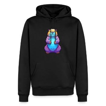 Murmeltier buntes Aquarell Cartoon Kawaii Tier - Männer Premium Bio Hoodie - Schwarz - Vorne - Nico (187cm)