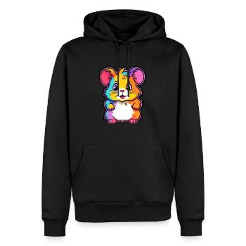 Hamster Buntes Aquarell Cartoon Kawaii Tier - Männer Premium Bio Hoodie - Schwarz - Vorne - Nico (187cm)