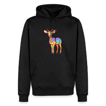 Impala Buntes Aquarell Cartoon Kawaii Tier - Männer Premium Bio Hoodie - Schwarz - Vorne - Nico (187cm)