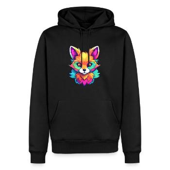 Fuchs Buntes Aquarell Cartoon Kawaii Tier - Männer Premium Bio Hoodie - Schwarz - Vorne - Nico (187cm)