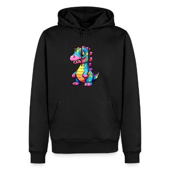 Dinosaurier buntes Aquarell Cartoon Kawaii Tier - Männer Premium Bio Hoodie - Schwarz - Vorne - Nico (187cm)