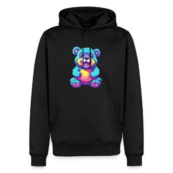 Bär buntes Aquarell Cartoon Kawaii Tier - Männer Premium Bio Hoodie - Schwarz - Vorne - Nico (187cm)