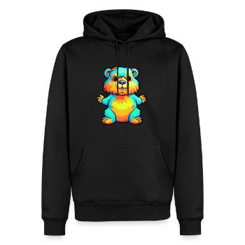 Castor Aquarelle Colorée Dessin Animé Kawaii Animal - Sweat à capuche Premium bio Homme - noir - Devant - Nico (187cm)