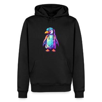 Pinguin Buntes Aquarell Cartoon Kawaii Tier - Männer Premium Bio Hoodie - Schwarz - Vorne - Nico (187cm)