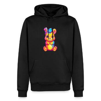 Eichhörnchen buntes Aquarell Cartoon Kawaii Tier - Männer Premium Bio Hoodie - Schwarz - Vorne - Nico (187cm)