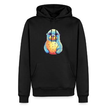 Siegel buntes Aquarell Karikatur Kawaii Tier - Männer Premium Bio Hoodie - Schwarz - Vorne - Nico (187cm)