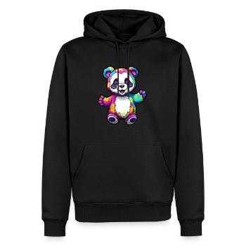 Panda Buntes Aquarell Cartoon Kawaii Tier - Männer Premium Bio Hoodie - Schwarz - Vorne - Nico (187cm)