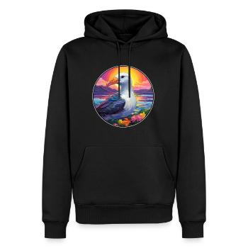 Albatros Aquarelle Colorée Dessin Animé Kawaii Pet - Sweat à capuche Premium bio Homme - noir - Devant - Nico (187cm)