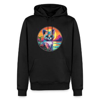 Aye Aye Bunte Aquarell-Karikatur Kawaii-Tier - Männer Premium Bio Hoodie - Schwarz - Vorne - Nico (187cm)