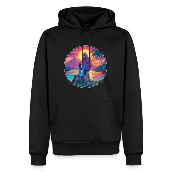 Großer Fuß Buntes Aquarell Cartoon Kawaii Tier - Männer Premium Bio Hoodie - Schwarz - Vorne - Nico (187cm)