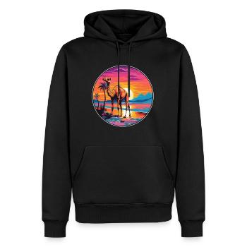 Kamel buntes Aquarell Cartoon Kawaii Tier - Männer Premium Bio Hoodie - Schwarz - Vorne - Nico (187cm)