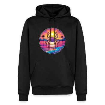 Araignée Aquarelle Colorée Dessin Animé Kawaii Animal - Sweat à capuche Premium bio Homme - noir - Devant - Nico (187cm)