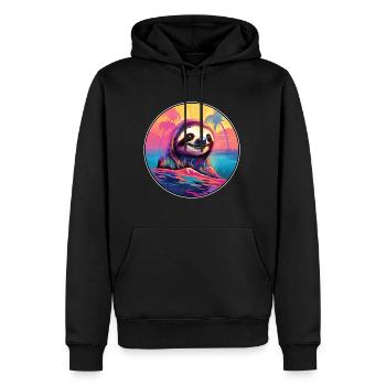 Faultier buntes Aquarell Cartoon Kawaii Tier - Männer Premium Bio Hoodie - Schwarz - Vorne - Nico (187cm)