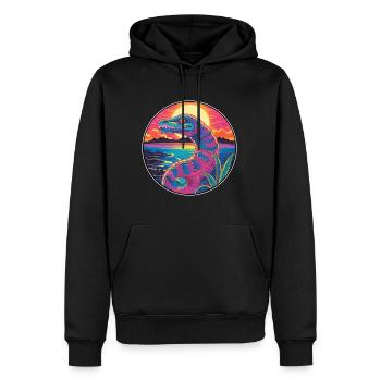Cobra Aquarelle Colorée Dessin Animé Kawaii Animal - Sweat à capuche Premium bio Homme - noir - Devant - Nico (187cm)