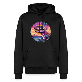 Dinosaurier buntes Aquarell Cartoon Kawaii Tier - Männer Premium Bio Hoodie - Schwarz - Vorne - Nico (187cm)