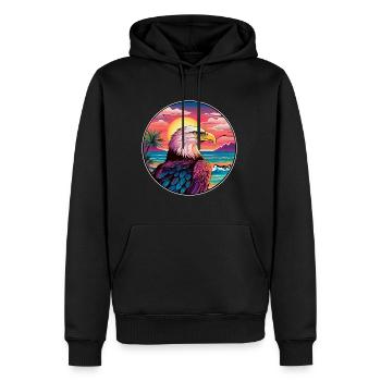 Adler Buntes Aquarell Cartoon Kawaii Tier - Männer Premium Bio Hoodie - Schwarz - Vorne - Nico (187cm)