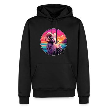 Widder buntes Aquarell Cartoon Kawaii Tier - Männer Premium Bio Hoodie - Schwarz - Vorne - Nico (187cm)