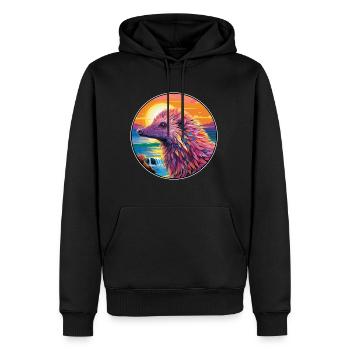 Echidna Buntes Aquarell Cartoon Kawaii Tier - Männer Premium Bio Hoodie - Schwarz - Vorne - Nico (187cm)