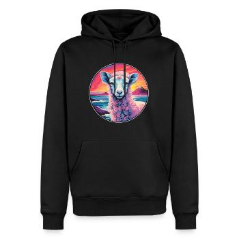 Schaf Buntes Aquarell Cartoon Kawaii Tier - Männer Premium Bio Hoodie - Schwarz - Vorne - Nico (187cm)