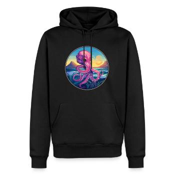 Oktopus Buntes Aquarell Cartoon Kawaii Tier - Männer Premium Bio Hoodie - Schwarz - Vorne - Nico (187cm)