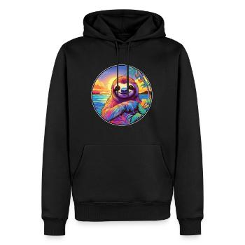 Faultier buntes Aquarell Cartoon Kawaii Tier - Männer Premium Bio Hoodie - Schwarz - Vorne - Nico (187cm)