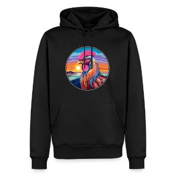 Hahn buntes Aquarell Cartoon Kawaii Tier - Männer Premium Bio Hoodie - Schwarz - Vorne - Nico (187cm)