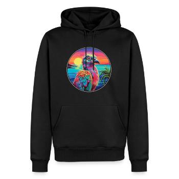 perdrix coloré aquarelle dessin animé Kawaii animal de compagnie - Sweat à capuche Premium bio Homme - noir - Devant - Nico (187cm)