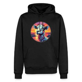 Ziege Buntes Aquarell Cartoon Kawaii Tier - Männer Premium Bio Hoodie - Schwarz - Vorne - Nico (187cm)
